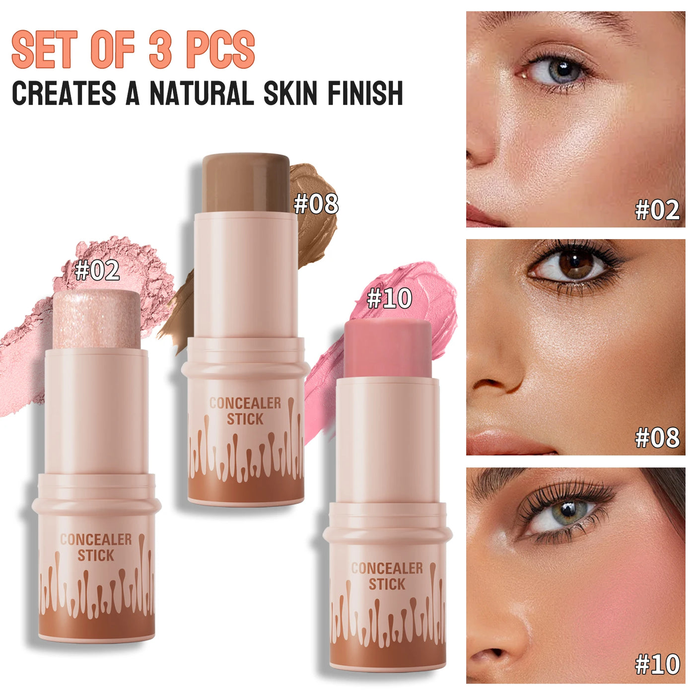 Contour Stick Set Natural Matte Finish Highlighters Shadow Waterproof Contouring Wand V-face Shaping Contour Pen Face Makeup