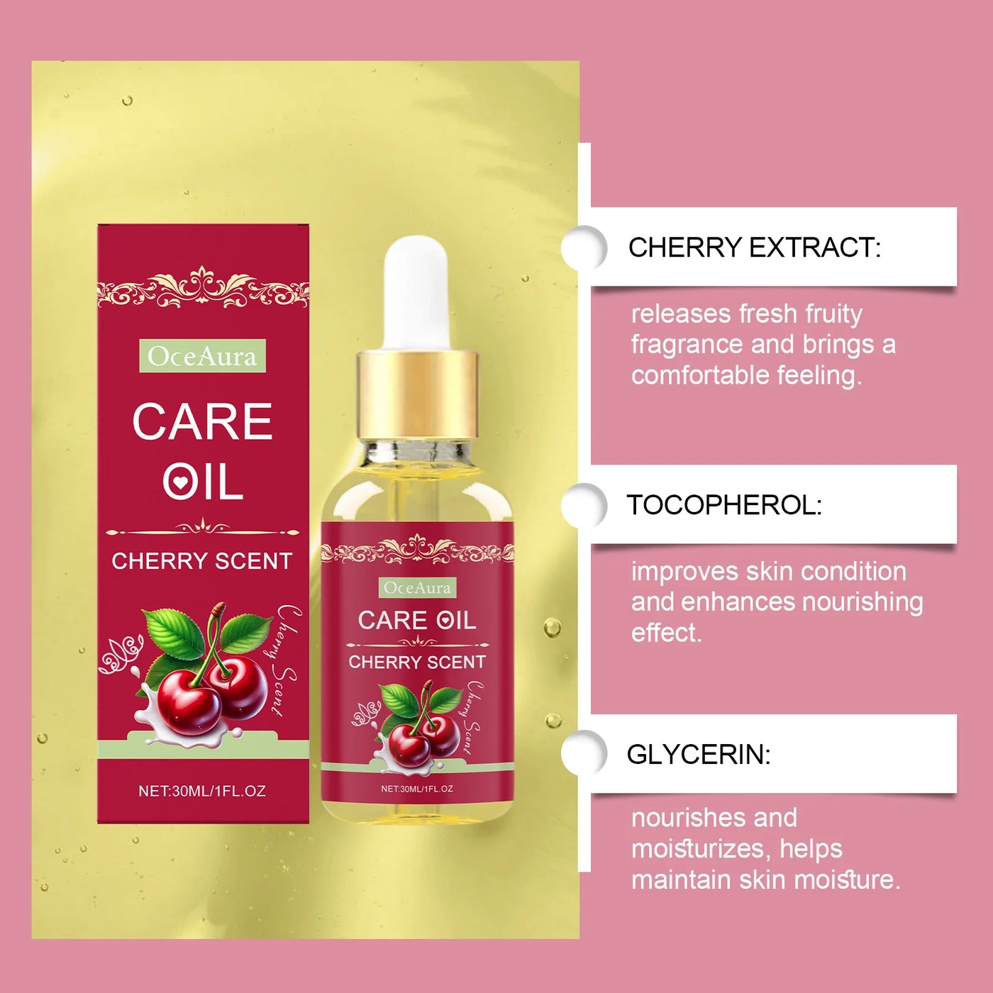 Natural Yoni Oil Women Vaginal Wash Tighten Fruit Fragrance Reduce Odor PH Balance  Moisturizing Feminine Hygiene Cleansing 30ml