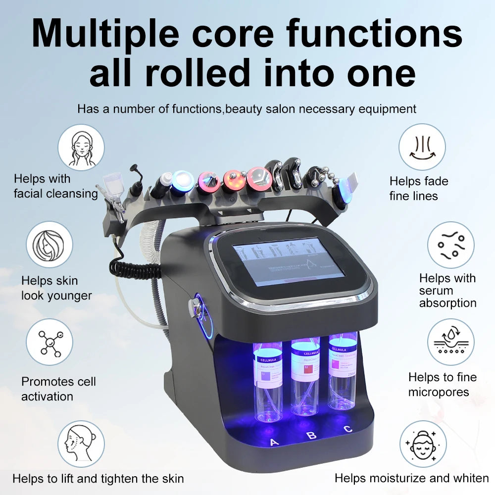 AOKO Updated 10 in 1 Bubbles Skincare Facial spa Hydrogen Purification Face Cleaning Professional Beauty Machines