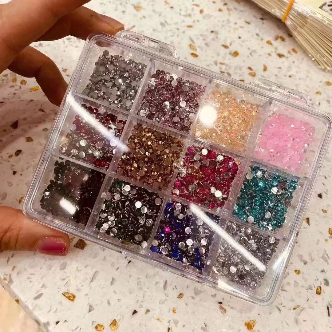 6/12/24grids Empty Clear Plastic Organizer Box Plastic Box Y2K Nail Art Rhnestone Storage /Container Tool For Nail Glitter R