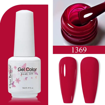 Clou Beaute 8ml Gel Polish Colorful Glitter UV Nail Gel Vernis Semi Permanent Glass Bottle Blue Green White Soak Off Gel Nail