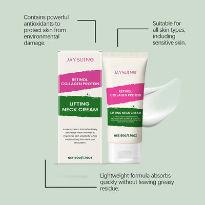 Collagen Neck Cream Anti Aging Reduces Wrinkles Lines Improve Double Chin Sagging Lifts Tightens Brighten Skin Beauty Neck Cream