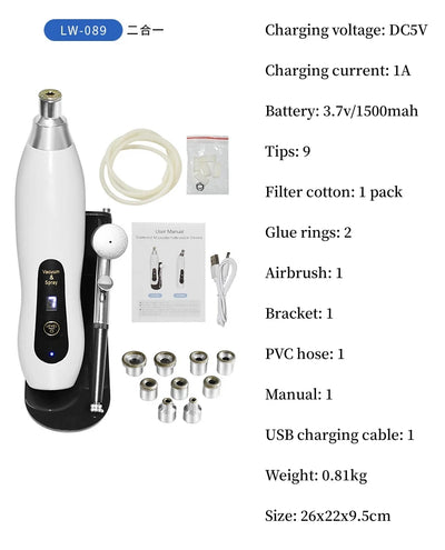 Protable Diamond Microdermabrasion Machine Handheld Blackhead Removal Facial Skin Care Beauty Device for Acne Scars