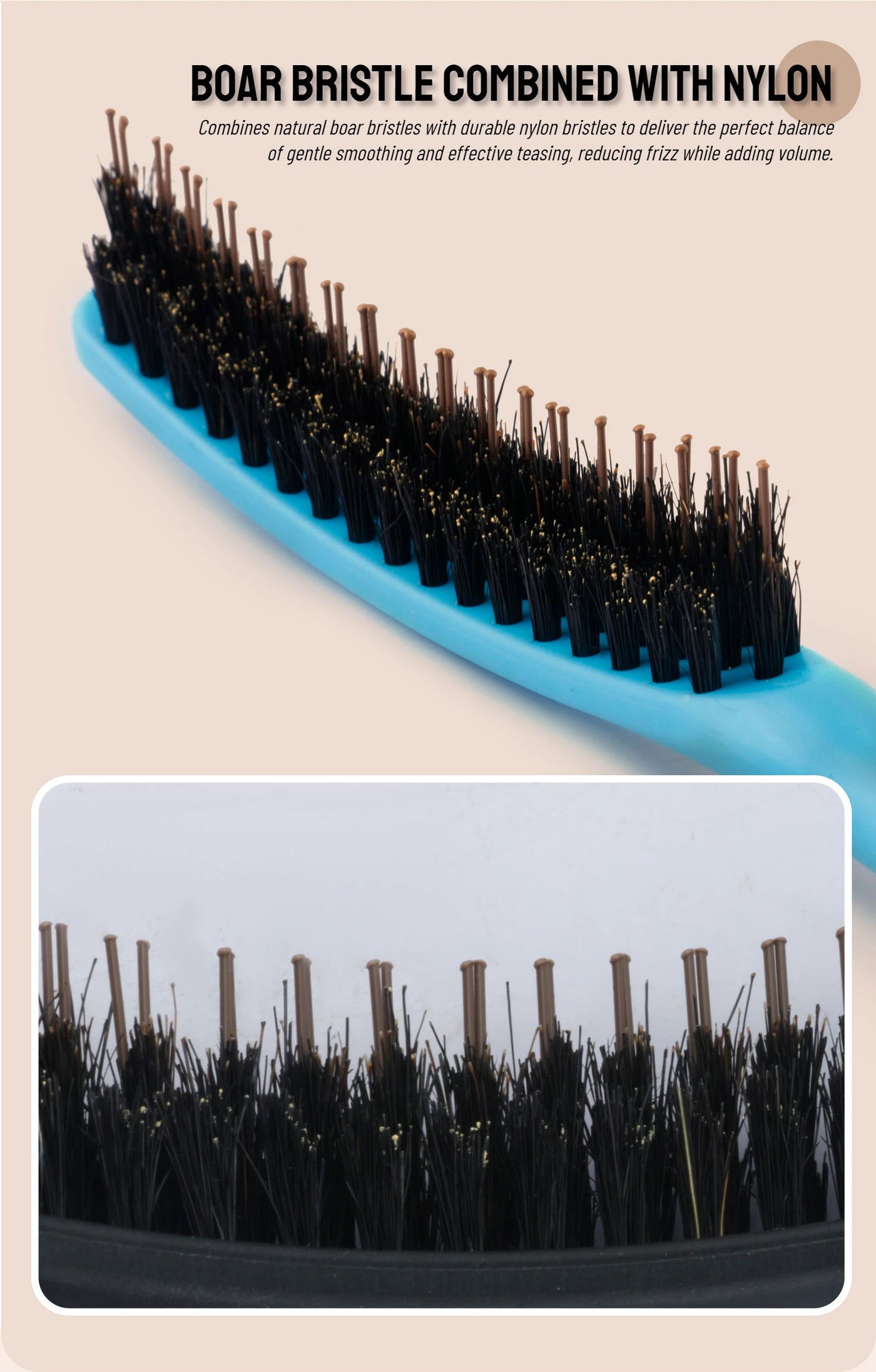 1Pcs Professional Teasing Backcomb Hair Brush - Volumizing & Lift Styling Tool for Big Hair, Updos & Wedding Styles