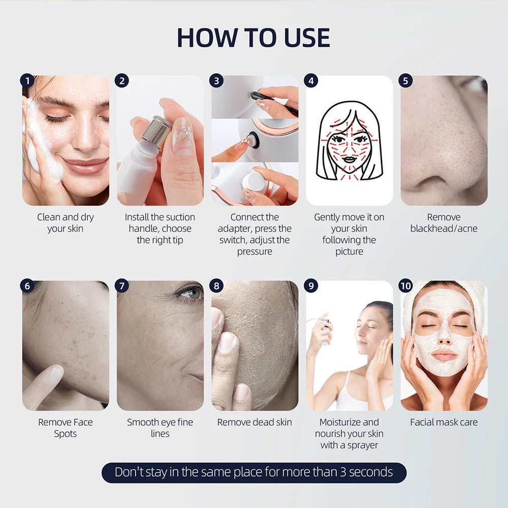 Foreverlily Diamond Microdermabrasion Dermabrasion Machine Water Spray Exfoliation Beauty Machine Wrinkle Face Peeling Machine