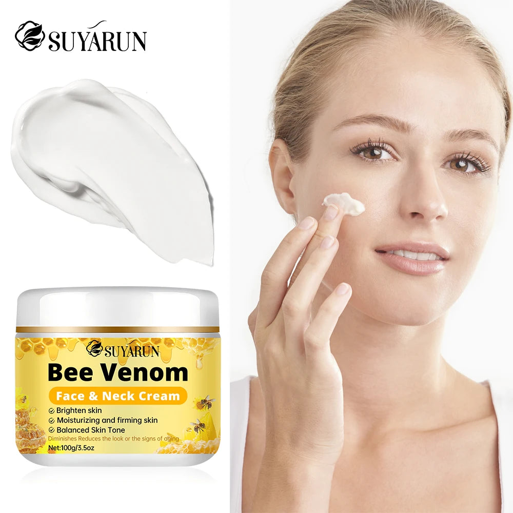 SUYARUN Premium Bee Venom Anti-Aging Face & Neck Cream - Firming Wrinkle Reduction, Deep Hydration Organic Formula.