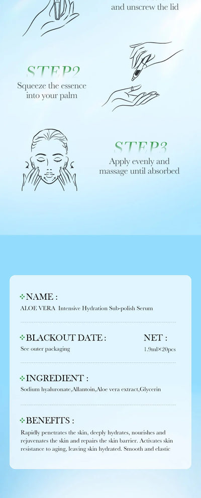 SADOER Aloe Vera Anti Aging Face Serum Moisturizing Brightening Firming Hydrating Facial Essence Beauty Face Skin Care Products