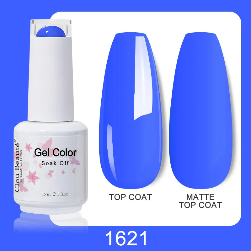 Clou Beaute Nail Gel Polish Kit 15ml Soak Off UVLED Nails Varnish Semi Permanent Nail Art Gels Lacquer Top Base Coat Gel Lacquer