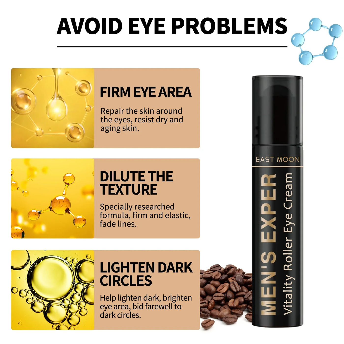 Men's Retinol Eye Cream Eye Bag Firming Lifting Cream Lightening Dark Circles Eye Skin Instant Repair Serum Stick Skincare