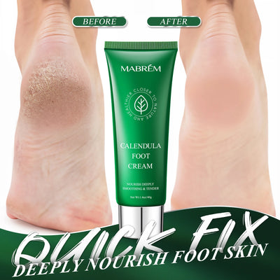 MABREM Foot Treatment Cream Whitening Anti-cracking Moisturizing Foot Care Exfoliating Scrub Anti-dry Calendula Olive Repair 40g