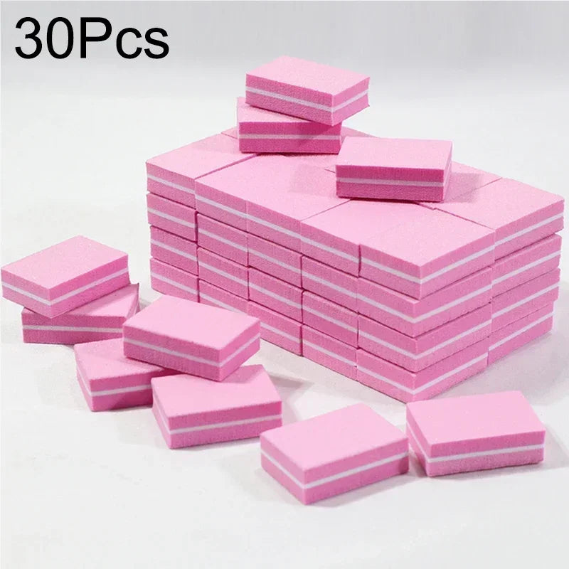 New 100-10Pc Mini Buffing Sanding Files Block Pedicure Care Nail Art Buffer Polish Manicure Pedicure Nail File Tools Nail Charm