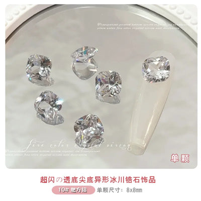 10-20PCS Super Sparkle Clear Translucent Zircon Nake Pointed Diamonds Nail Art Rhinestones Decorations Manicure Ornaments