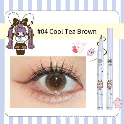 Slanting Ultra-thin Lower Eyelash Eyeliner Pen Liquid Waterproof Tea Grey Smooth Lying Silkworm Eyes Liner Pencil Makeup Tool