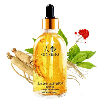NEW 100ml/120ml Gold Ginseng Face Essence Polypeptide Anti-wrinkle Lightning Moisturizing Facial Serum Skin Care Products