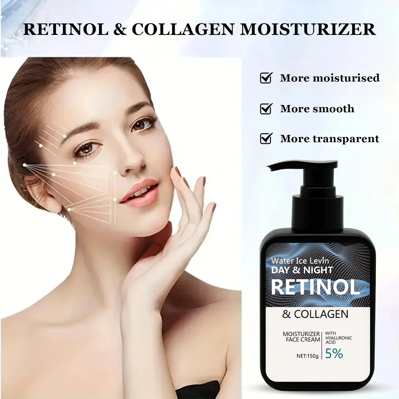Advanced Retinol Facial Cream: Contains Collagen’S Day/Night Moisturizing Cream Hydrating, Firming. Light, Non-Greasy. For Face and Neck. Suitable for Both Men and Women Ideal Holiday Gifts