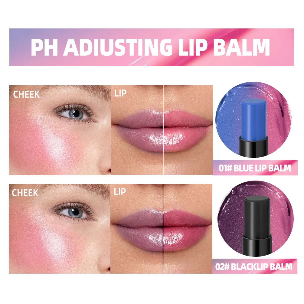 QIBEST Magic Color Changing Lip Stick Moisturizing Long Lasting PH Change Shift Colors Lip Balm Nourish Lip Stain Tint Makeup