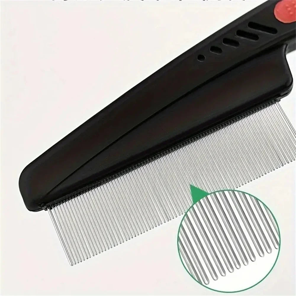 Stainless Steel Fine Tooth Comb Tweezers Comb Head LiceComb Dandruff Comb Professional Head Lice Nit Removal Hair Styling Tools
