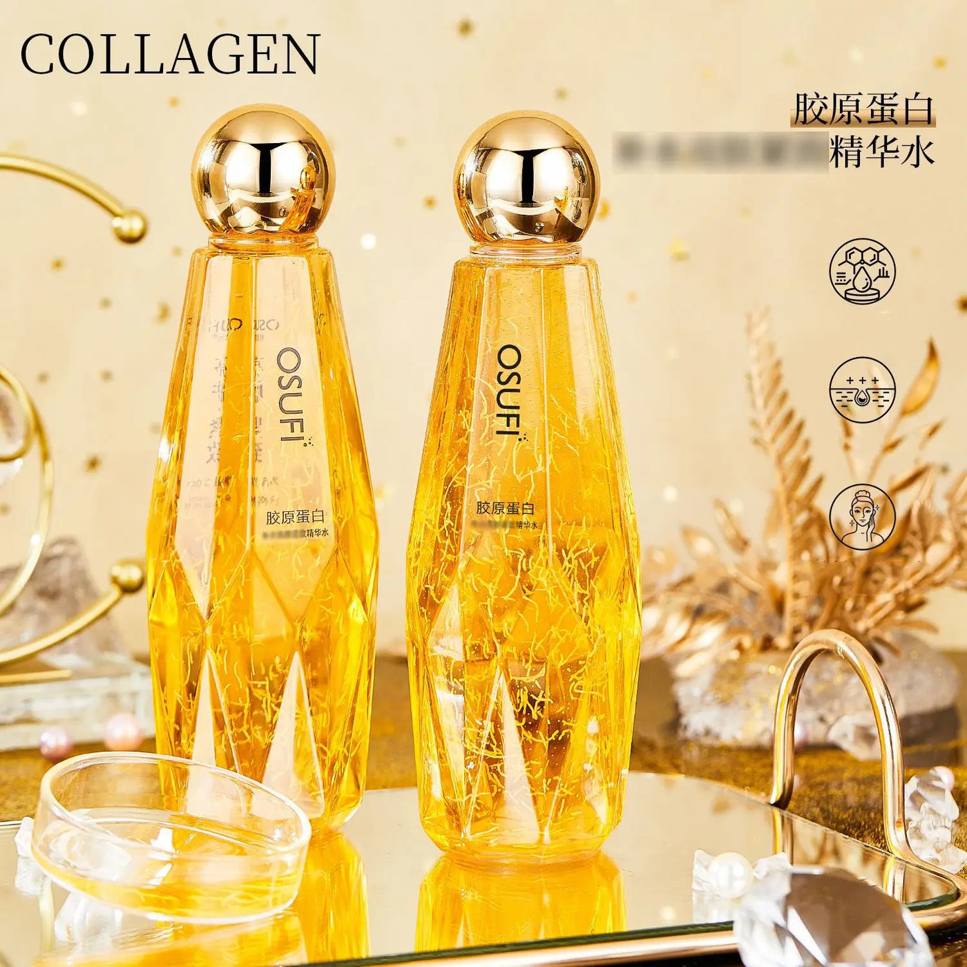 OSUFI Collagen Essence Lotion Face Toner Brightning Moisturizing Repairing Serum Anti Aging Lifting Smoothes Wrinkles Skin Care