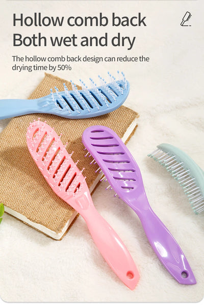 1PCS Small Detangling Wide Teeth Comb Hollow Out Comb for Hair Scalp Massage Anti-static Hairbrush Wet Brush for Salon Hairdress
