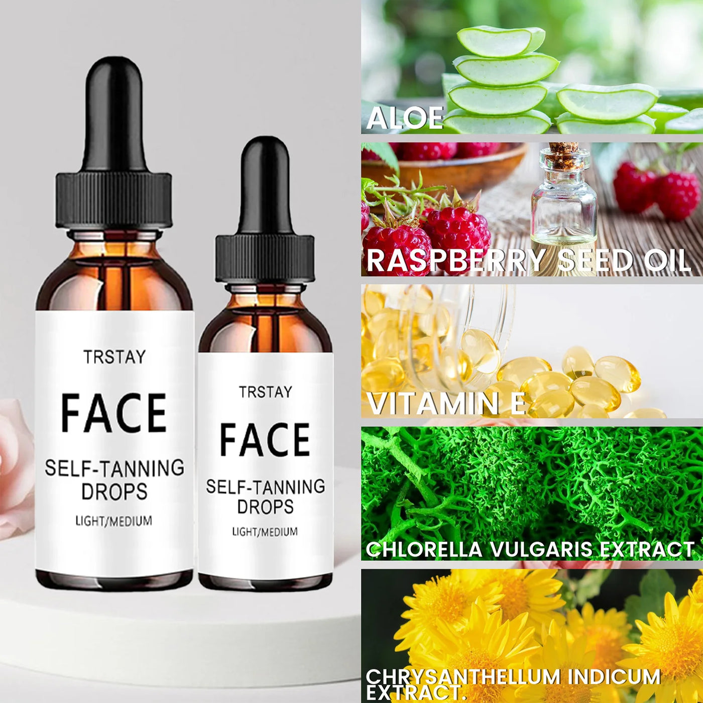 TRSTAY self-tanning drops suitable for the face and entire body automatic tanning without sunlight