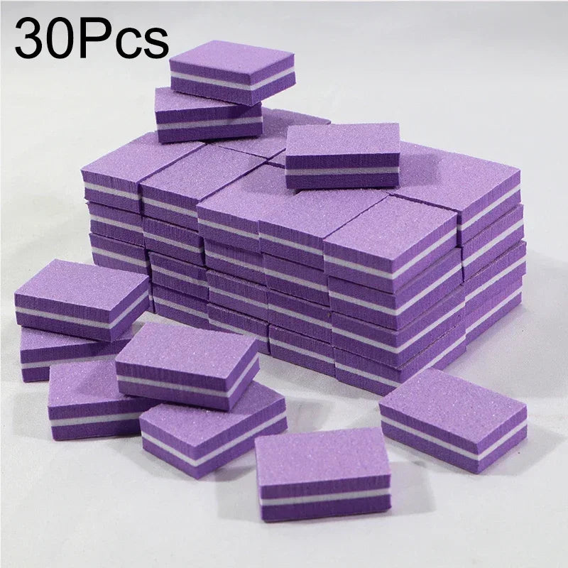 New 100-10Pc Mini Buffing Sanding Files Block Pedicure Care Nail Art Buffer Polish Manicure Pedicure Nail File Tools Nail Charm