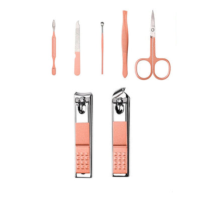 7pcs Manicure Cutters Nail Clipper Set Household Stainless Steel Ear Spoon Pedicure Scissors Tool For Beauty