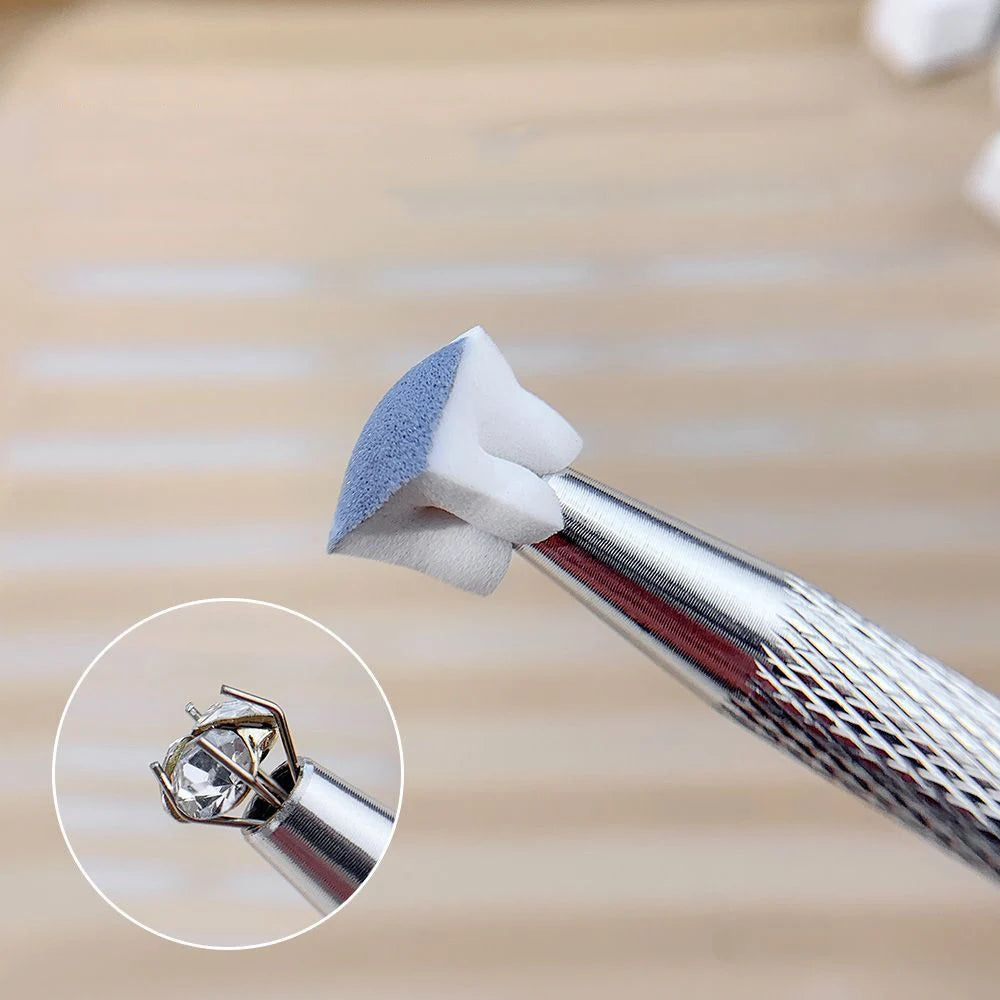 Mini Square Nail Art Sponge 4 Claws Metal Grabber Pen Nail Sponge Manicure Tools Gradient Brush Glitter Powder Dotting Pen