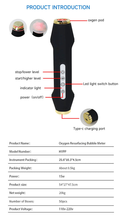 NEWGAGA Facial CO2 Oxygen Bubble Machine Oxygen Jet Spa Capsule Serum Gel Facial Massage Exfoliate Rejuvenation Beauty Device