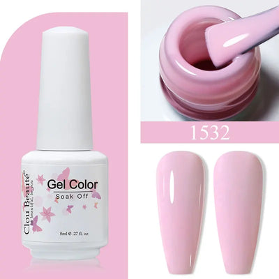 Clou Beaute 8ml Gel Polish Colorful Glitter UV Nail Gel Vernis Semi Permanent Glass Bottle Blue Green White Soak Off Gel Nail