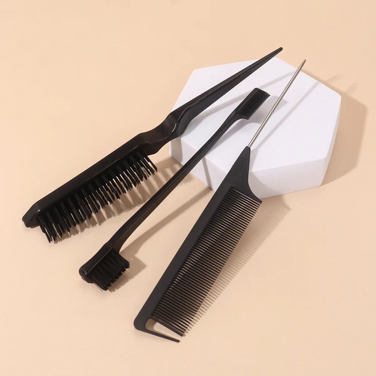 3pcs/set Double Sided Hair Edge Brush Set Hair Styling Comb Control Brush Accessories Hairline Brush Comb Styling Partition Comb