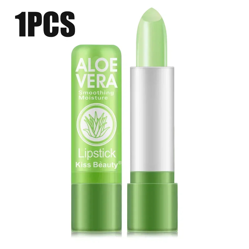 Temperature Change Aloe Vera Lip Balm Natural Lasting Moisturizing Anti-drying Lipstick Refreshing Non-sticky Lips Care Cosmetic