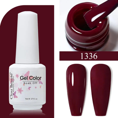 Clou Beaute 8ml Gel Polish Colorful Glitter UV Nail Gel Vernis Semi Permanent Glass Bottle Blue Green White Soak Off Gel Nail