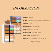 IMAGIC 12-Color Concealer Foundation Cream Covers Acne Marks Dark Circles Full Coverage Suit for All Skin Primer Makeup Cometics