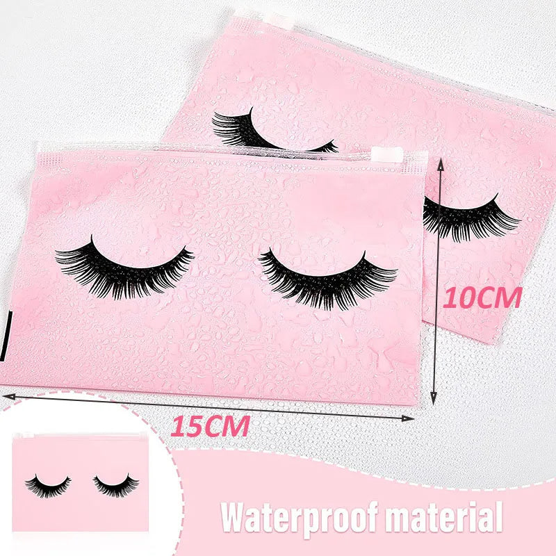 Eyelash Aftercare Bags Reusable Makeup Tools Travel Plastic Storage Lash Extension Pouch Cosmetic with Zipper Supplies