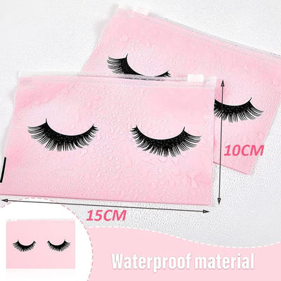 Eyelash Aftercare Bags Reusable Makeup Tools Travel Plastic Storage Lash Extension Pouch Cosmetic with Zipper Supplies