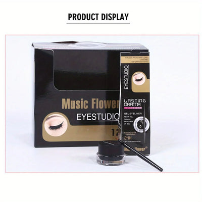 Rich Color Rendering Eyeliner Cream,Smudge Proof Waterproof Easy Coloring Makeup Cosmetic,( Brown, Blue Purple, Green And Black)