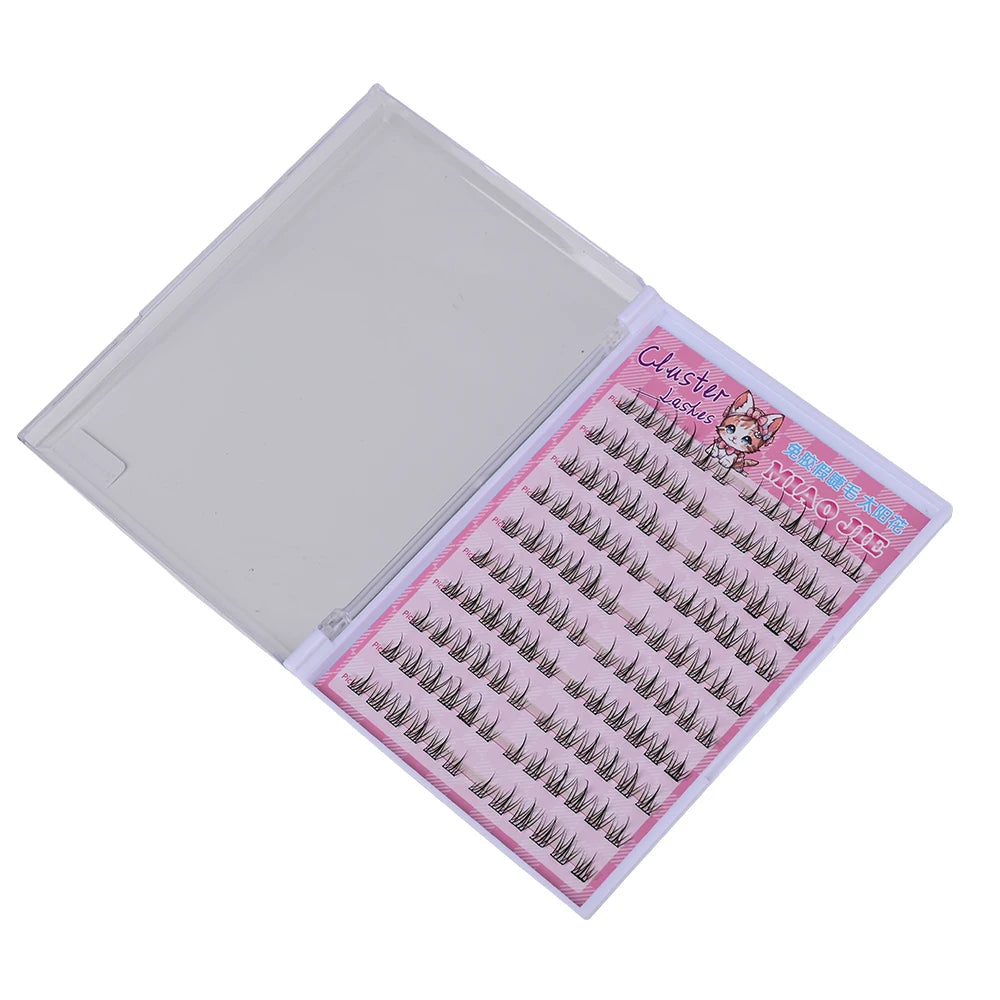 MJ 10 Rows of Large Capacity Glue-free False Eyelashes Single Cluster 10-12MM C-curled Natural Self-adhesive false Eyelashes