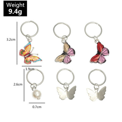 5pcs/bag Hair Braid Bead Butterfly Dreadlock Beads Ring Braiding Hair Sparkly Hair Styling Tool Bohemian Braid Hairs Accessories