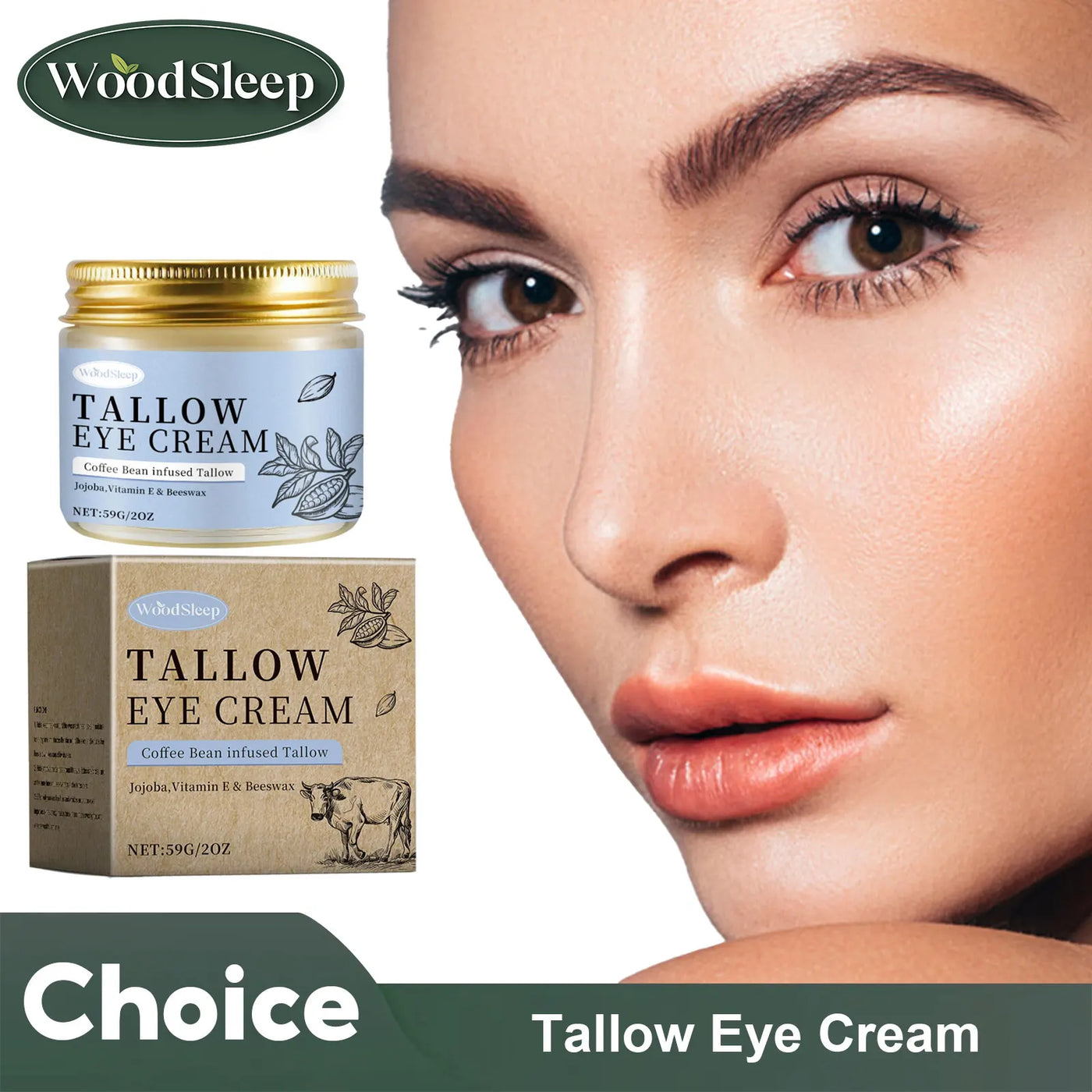 Firming Eye Cream Eye Bag Removal Fade Fine Lines Lightening Dark Circles Moisturizing Brighten Tallow Anti Puffiness Eye Cream