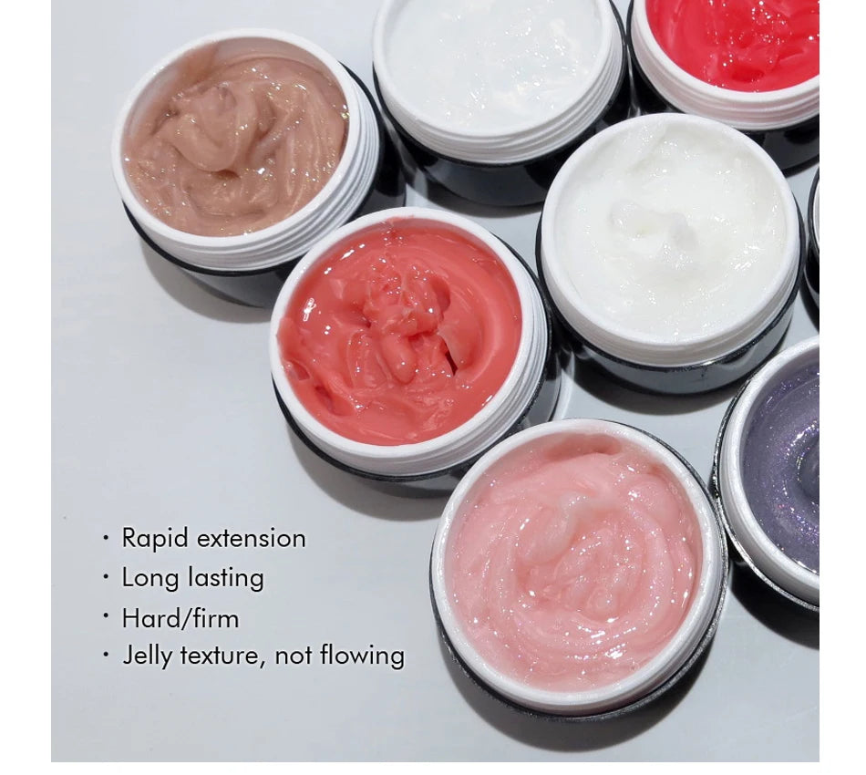 CHUNSHU Solid Jelly Extension Nail Gel Polish 15g Poly Builder Construction Gel For Nails Extend Semi Permanent UV White Varnish