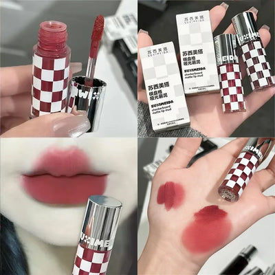 6 Color Punk Dark Red Lip Gloss Matte Lipstick Lasting Waterproof Smoky Dark Nude Purple Durable Natural Lip Tint Korea Makeup