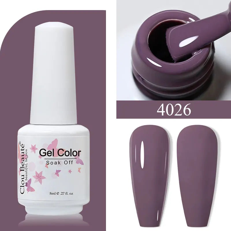 Clou Beaute 8ml Gel Polish Colorful Glitter UV Nail Gel Vernis Semi Permanent Glass Bottle Blue Green White Soak Off Gel Nail