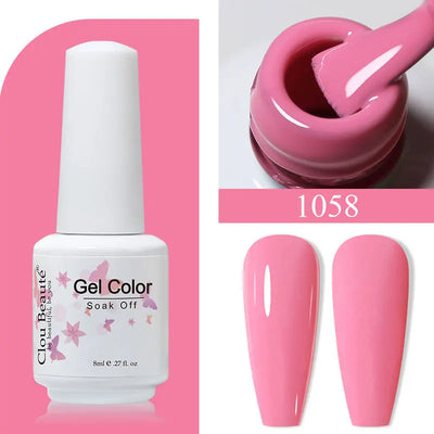 Clou Beaute 8ml Gel Polish Colorful Glitter UV Nail Gel Vernis Semi Permanent Glass Bottle Blue Green White Soak Off Gel Nail