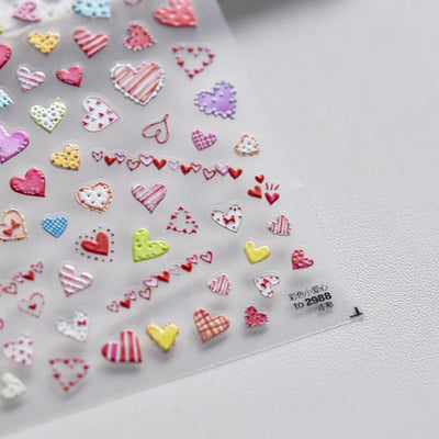 Cat's Eye 5D Gradient European Love Heart Gem Wing Crystal Geometric Colorful Self Adhesive Nail Art Stickers Manicure Decals