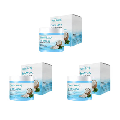 Coconut Body Scrub Exfoliating Remove Dead Skin Fading Dark Spots Softening Brightening Smoothing Cleansing Sea Salt Body Scrub