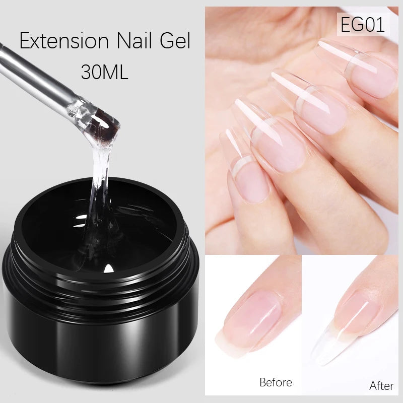BORN PRETTY 15ml Nude White Non Stick Hand Solid Extension Nail Gel Polish Carving Flower Nail Art Building Constructed UV Gel