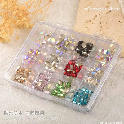6/12/24grids Empty Clear Plastic Organizer Box Plastic Box Y2K Nail Art Rhnestone Storage /Container Tool For Nail Glitter R