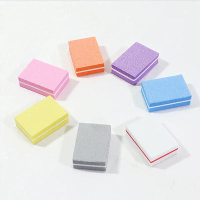 New 100-10Pc Mini Buffing Sanding Files Block Pedicure Care Nail Art Buffer Polish Manicure Pedicure Nail File Tools Nail Charm