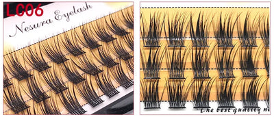 DIY Clusters Eyelash Extension, Dovetail, Segmented Lashes, 36 Volume, 3D Fluffy, Natural, Individual Bundles, LC02-7