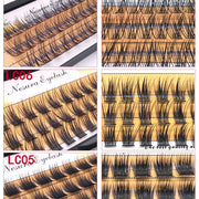 DIY Clusters Eyelash Extension, Dovetail, Segmented Lashes, 36 Volume, 3D Fluffy, Natural, Individual Bundles, LC02-7